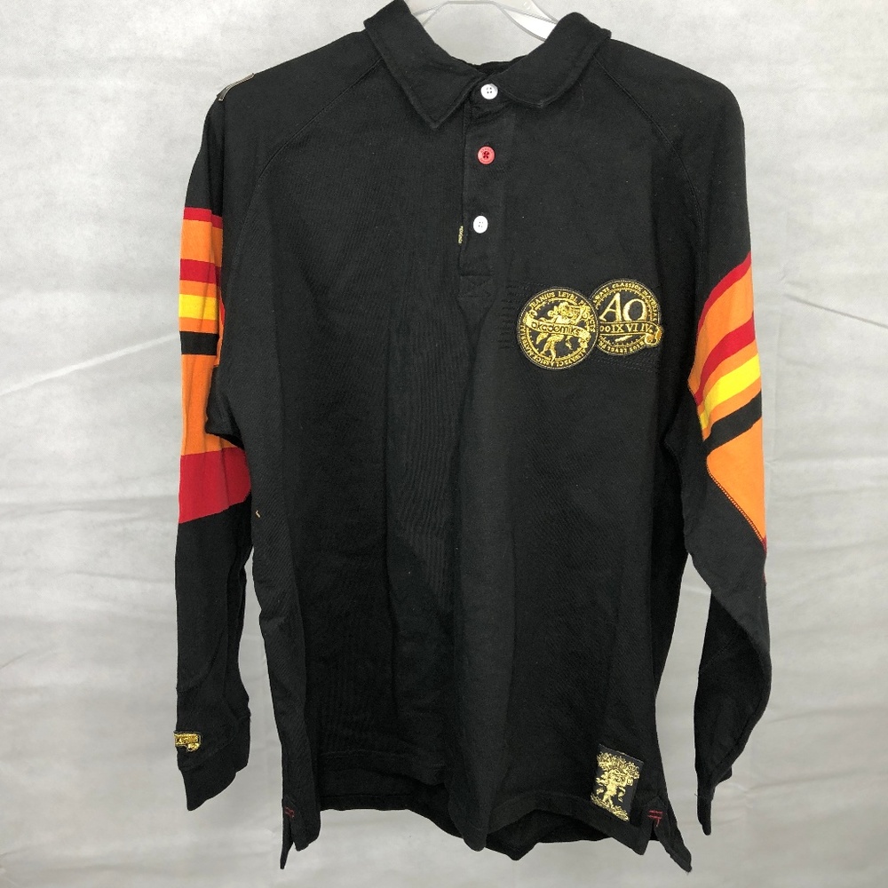 Akademiks Jeanius Gold Embroidered Black Long Slee